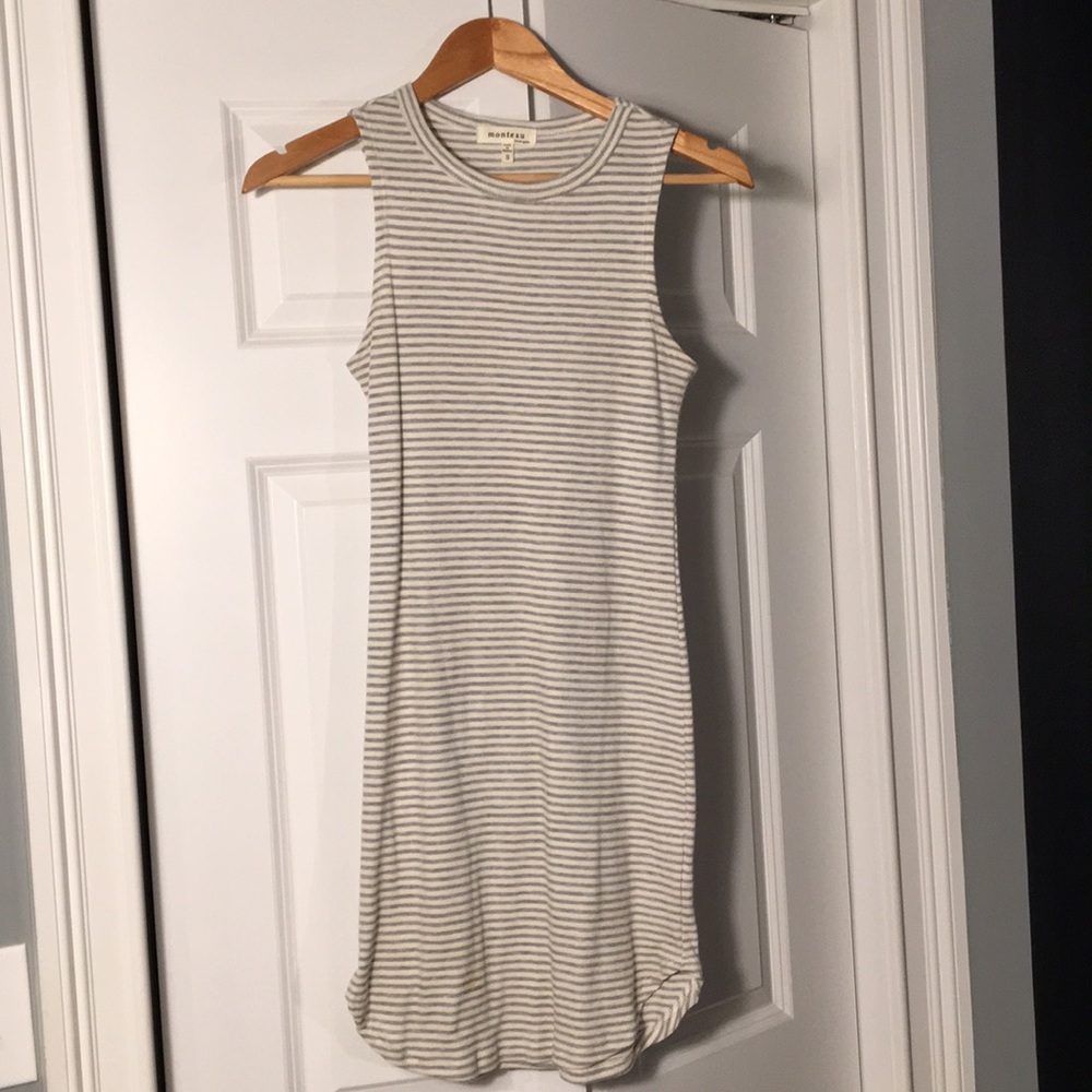 White/Grey Striped Dress